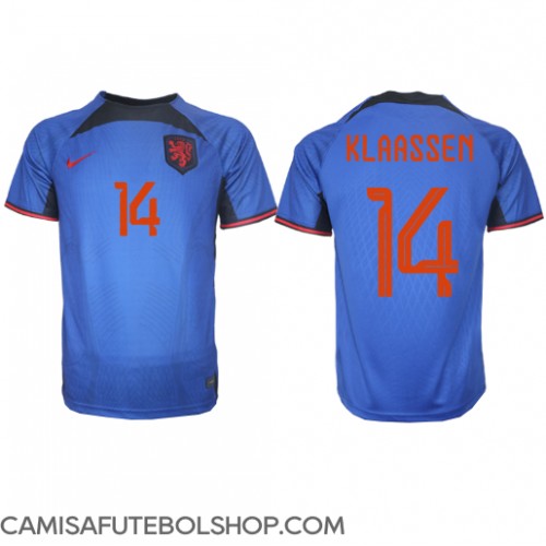 Camisa de time de futebol Holanda Davy Klaassen #14 Replicas 2º Equipamento Mundo 2022 Manga Curta